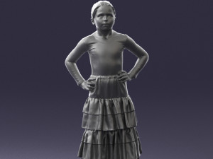 girl in dress 0162 3d print ready 3D Print Model