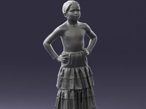 000498 Young Girl in Flamenco Dress 3d print ready 3D Print Model