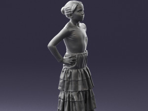 girl in dress 0162 3d print ready 3D Print Model