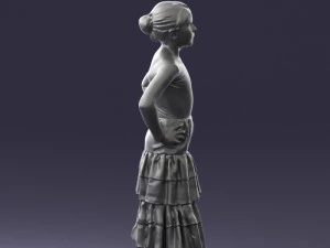 000498 Young Girl in Flamenco Dress 3d print ready 3D Print Model