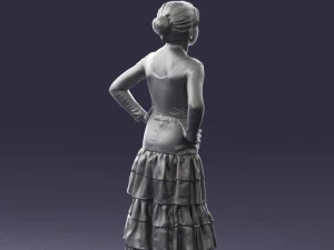 000498 Young Girl in Flamenco Dress 3d print ready 3D Print Model