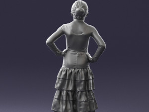 girl in dress 0162 3d print ready 3D Print Model