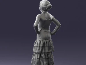 000498 Young Girl in Flamenco Dress 3d print ready 3D Print Model