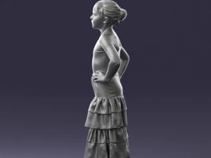 000498 Young Girl in Flamenco Dress 3d print ready 3D Print Model