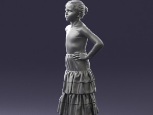 girl in dress 0162 3d print ready 3D Print Model