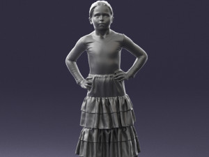 girl in dress 0162 3d print ready 3D Print Model