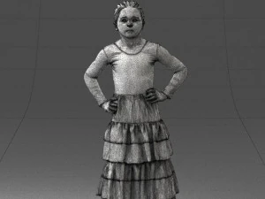 000498 Young Girl in Flamenco Dress 3d print ready 3D Print Model