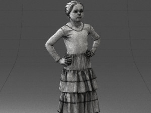 girl in dress 0162 3d print ready 3D Print Model