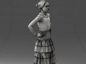 000498 Young Girl in Flamenco Dress 3d print ready 3D Print Model