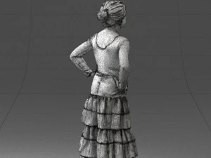 000498 Young Girl in Flamenco Dress 3d print ready 3D Print Model