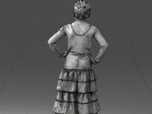 girl in dress 0162 3d print ready 3D Print Model