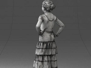 000498 Young Girl in Flamenco Dress 3d print ready 3D Print Model