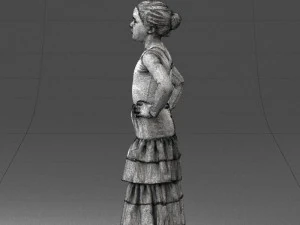 000498 Young Girl in Flamenco Dress 3d print ready 3D Print Model