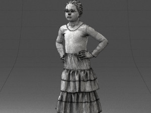 girl in dress 0162 3d print ready 3D Print Model