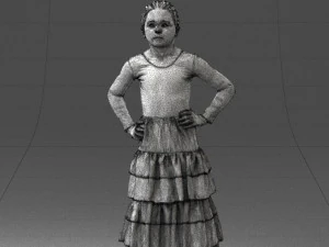 000498 Young Girl in Flamenco Dress 3d print ready 3D Print Model