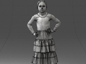 girl in dress 0162 3d print ready 3D Print Model