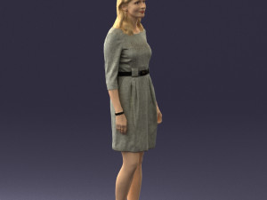woman in gray dress 0165 3Dモデル