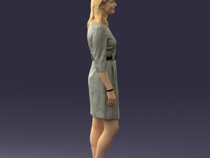 woman in gray dress 0165 3Dモデル