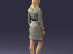 woman in gray dress 0165 3Dモデル
