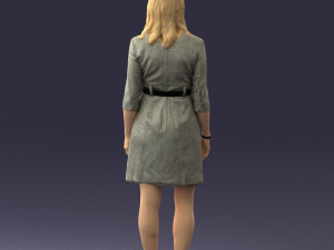 woman in gray dress 0165 3Dモデル
