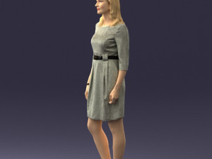 woman in gray dress 0165 3Dモデル