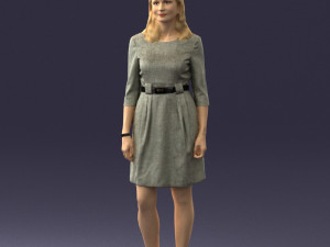 woman in gray dress 0165 3Dモデル