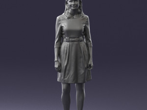woman in gray dress 0165 3Dモデル