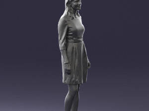 woman in gray dress 0165 3Dモデル