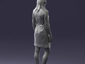 000501 Young Woman in Casual Dress Standing Female Character 3D Model