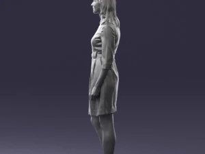000501 Young Woman in Casual Dress Standing Female Character 3D Model