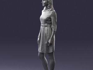 woman in gray dress 0165 3Dモデル