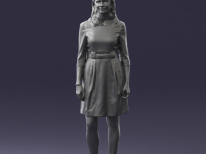 woman in gray dress 0165 3Dモデル