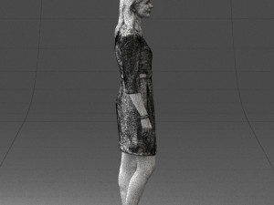 woman in gray dress 0165 3Dモデル