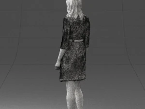 000501 Young Woman in Casual Dress Standing Female Character 3D Model