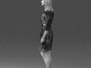 woman in gray dress 0165 3Dモデル