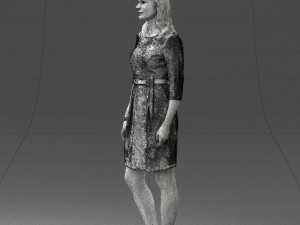 woman in gray dress 0165 3Dモデル