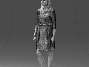 woman in gray dress 0165 3Dモデル