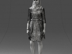 woman in gray dress 0165 3Dモデル