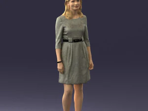 000501 Young Woman in Casual Dress Standing Female Character 3d print ready 3D Print Model