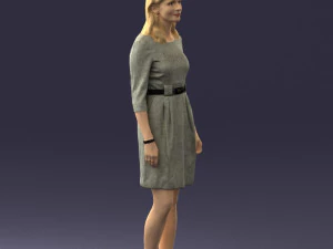 000501 Young Woman in Casual Dress Standing Female Character 3d print ready 3D Print Model