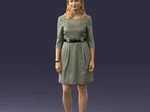 000501 Young Woman in Casual Dress Standing Female Character 3d print ready 3D Print Model