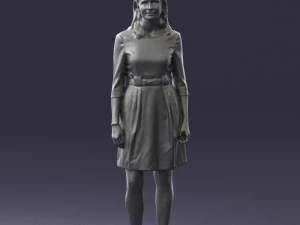 000501 Young Woman in Casual Dress Standing Female Character 3d print ready 3D Print Model