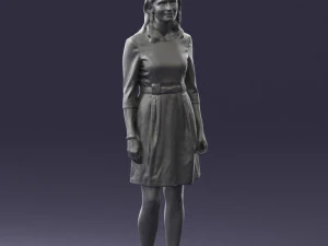 000501 Young Woman in Casual Dress Standing Female Character 3d print ready 3D Print Model