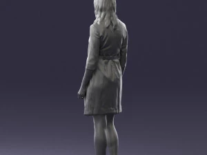 000501 Young Woman in Casual Dress Standing Female Character 3d print ready 3D Print Model