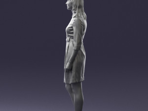 woman in gray dress 0165 3d print ready Modèles 3D en vedette