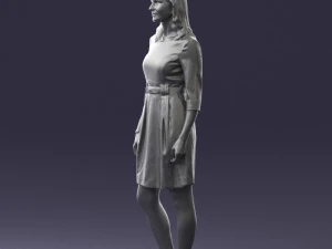 000501 Young Woman in Casual Dress Standing Female Character 3d print ready 3D Print Model