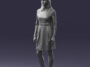 000501 Young Woman in Casual Dress Standing Female Character 3d print ready 3D Print Model