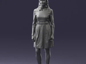 000501 Young Woman in Casual Dress Standing Female Character 3d print ready 3D Print Model