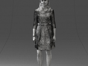 woman in gray dress 0165 3d print ready Modèles 3D en vedette