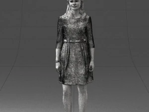 000501 Young Woman in Casual Dress Standing Female Character 3d print ready 3D Print Model
